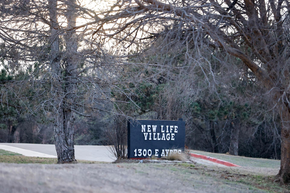 The entrance to New Life Village at 1300 E Ayers in Edmond is pictured on March 6.