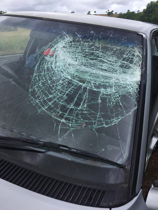 The damage comes just two days after they purchased the car and on the same day as Joaquin’s 24th birthday. Source: Lara Uhl