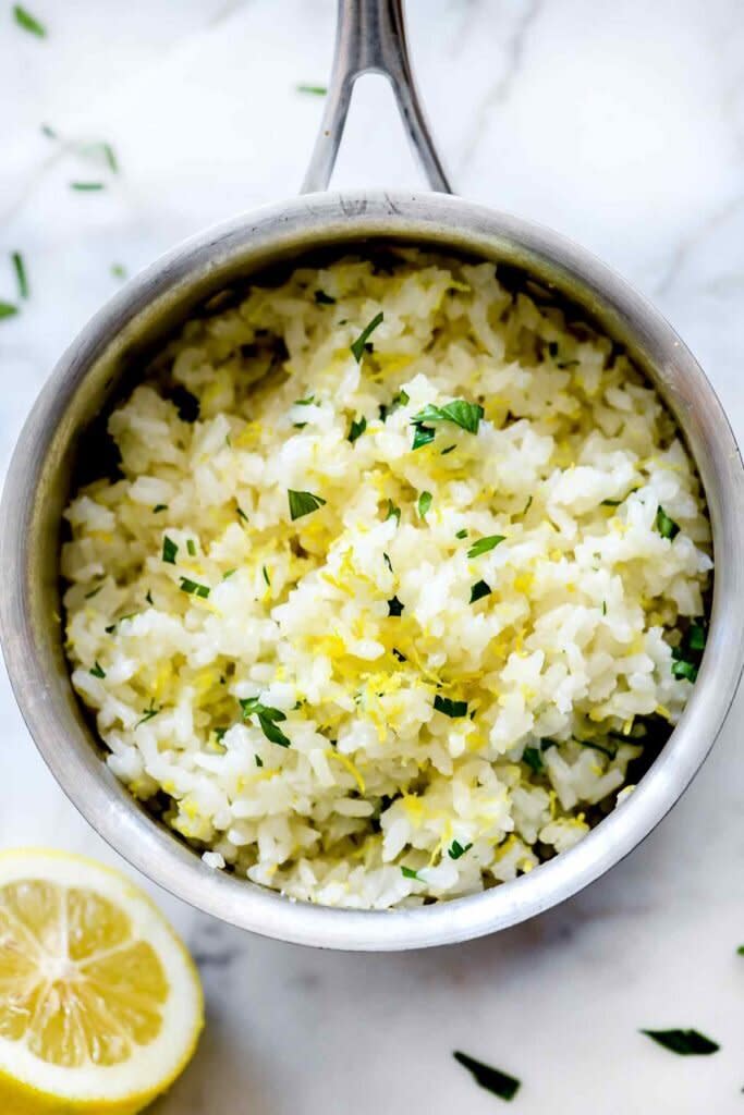<strong>Get the <a href="https://www.foodiecrush.com/easy-lemon-rice-recipe/" target="_blank" rel="noopener noreferrer">Easy Lemon Rice recipe</a> from Foodie Crush</strong>