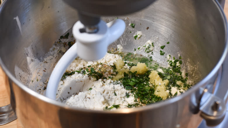 bread flour parsley italian seasoning