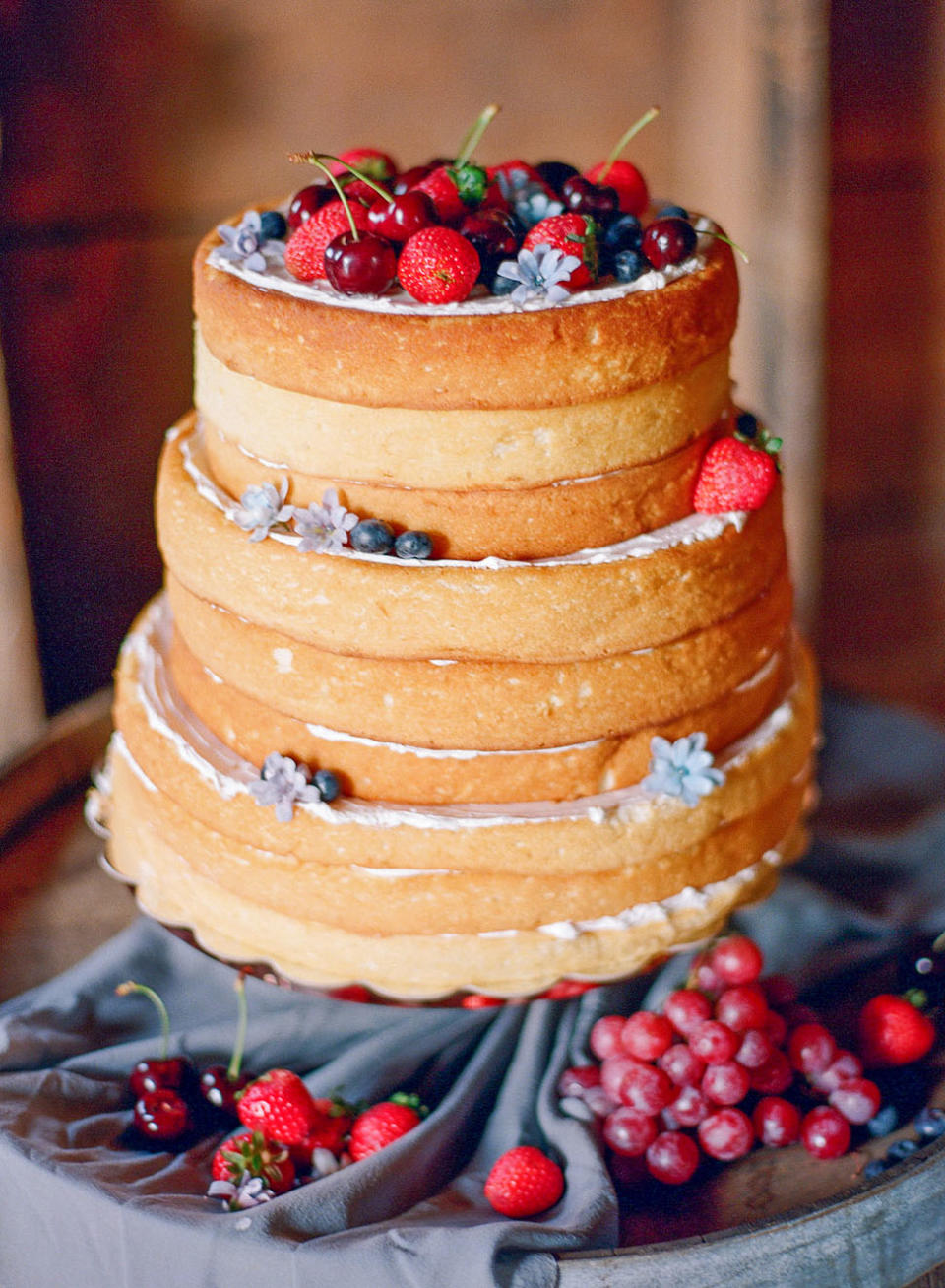 A Berry-Topped Naked Cake