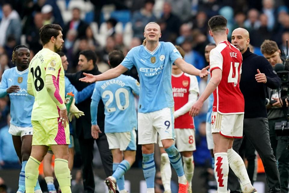 Erling Haaland suffered a frustrating day in Manchester  (Martin Rickett/PA Wire)