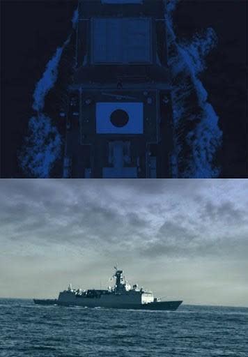 劇中日本軍艦誤用成與韓國軍艦雷同的素材，引發觀眾不滿。（翻攝SBS）