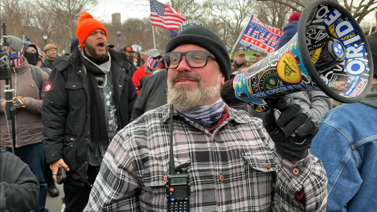 Joe Biggs outside the Capitol on Jan. 6, 2021. (U.S District Court for the District of Columbia)