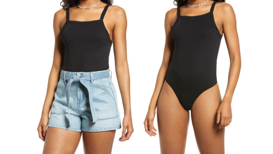 BP. Picot Trim Cotton Blend Rib Bodysuit - Nordstrom, $6 (originally $12)