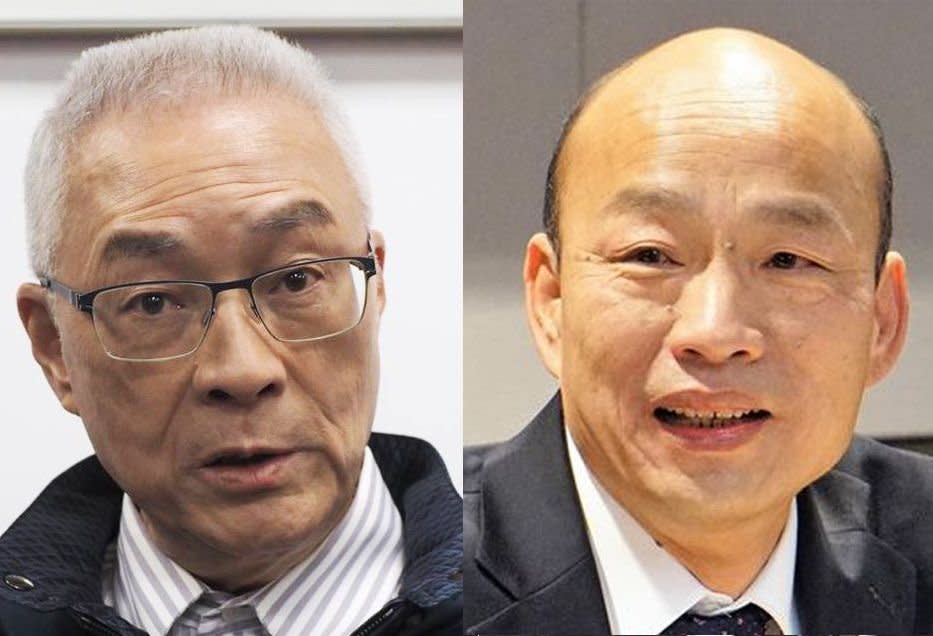 國民黨黨主席吳敦義(左)與高雄市長韓國瑜。(合成圖)