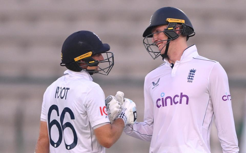 Zak Crawley and Joe Root put on unbeaten partnership of 92 (Getty Images)