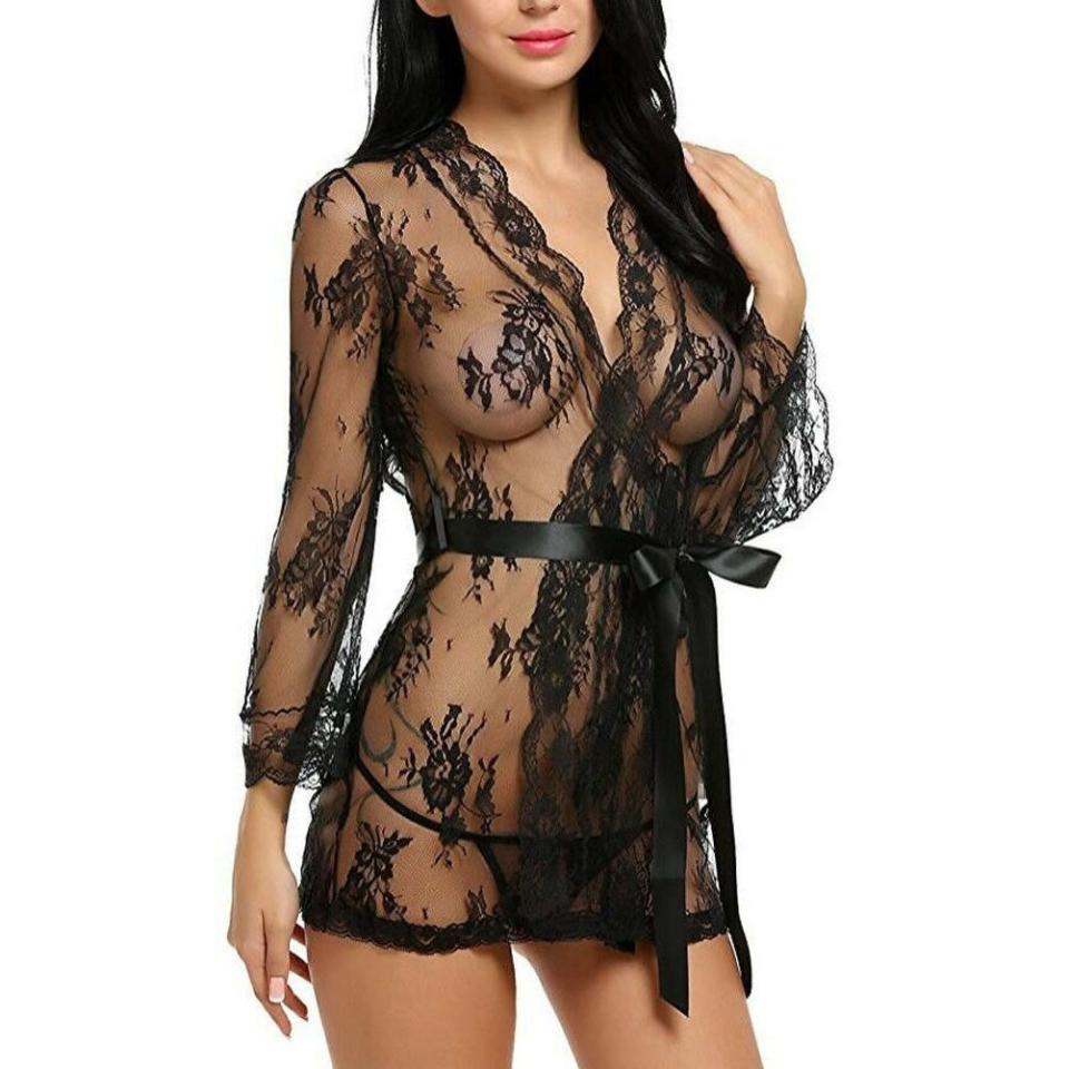 Lovehoney Flaunt Me Floral Lace Robe