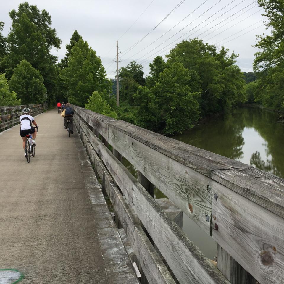 The Hockhocking Trail: Riders will cross a bridge north of Athens