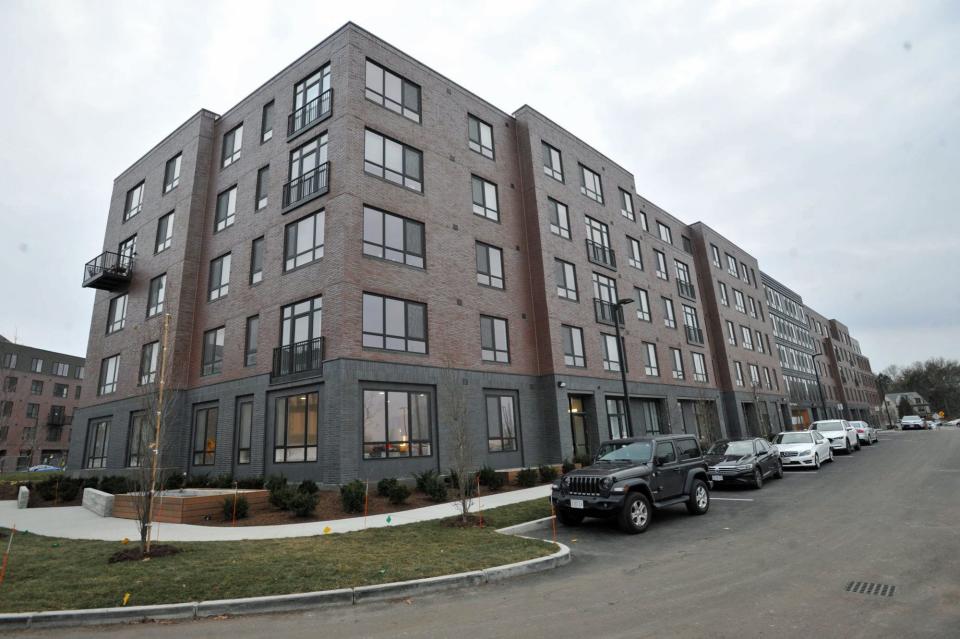 One of four planned apartment buildings on the 15-acre campus of Quincy's Ashlar Park residential community, Thursday, Dec. 7, 2023.