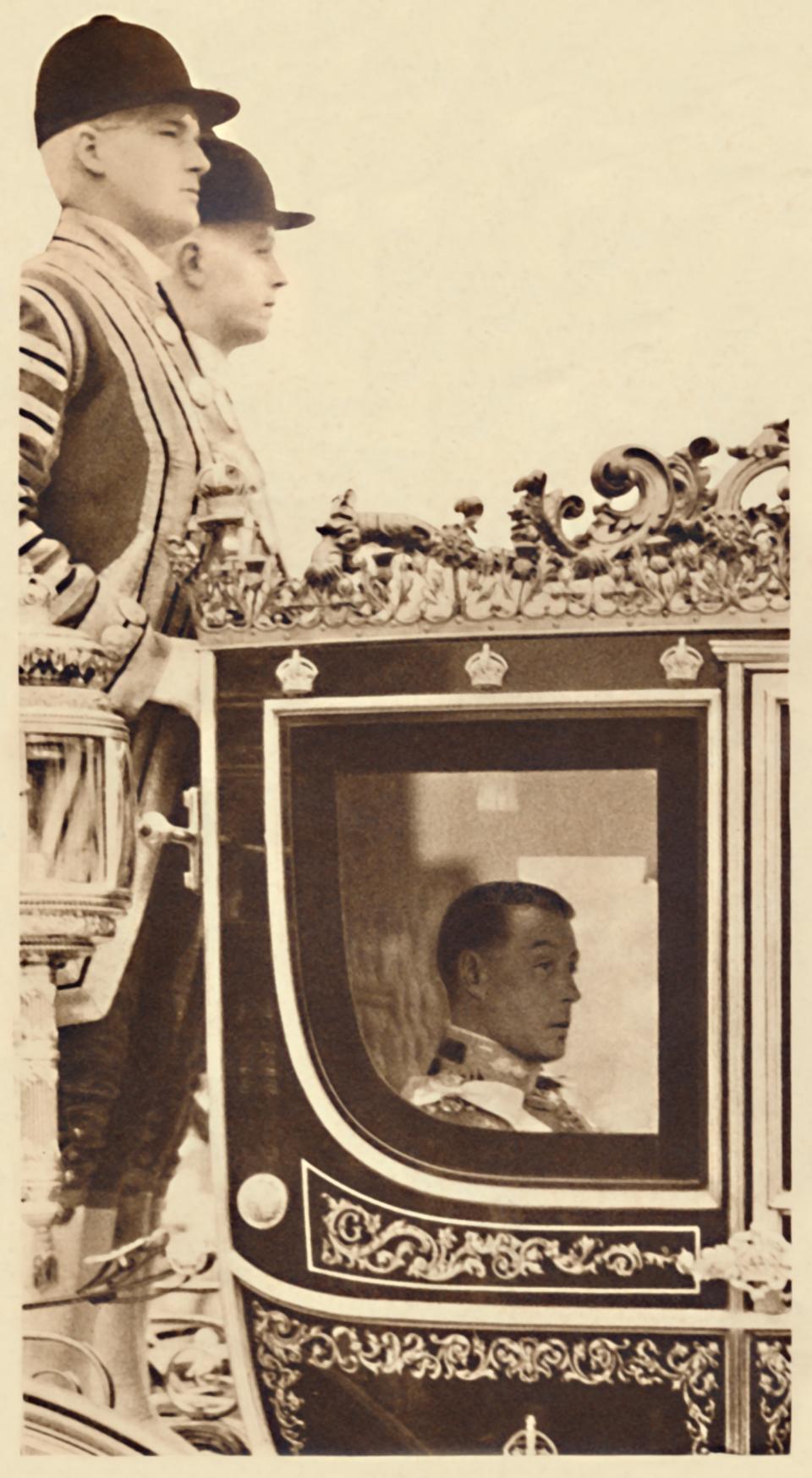 King Edward VIII leaving Buckingham Palace after his coronation 