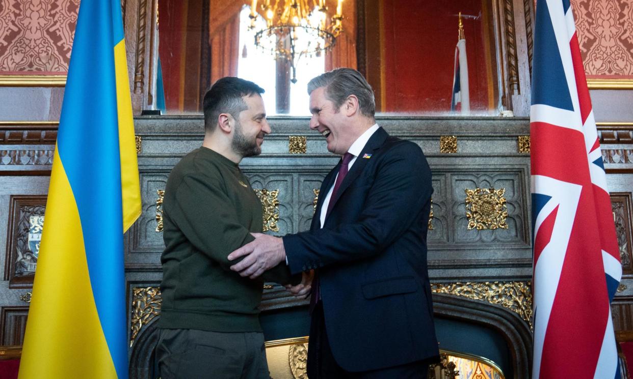 <span>Keir Starmer (right) meets Ukrainian President Volodymyr Zelensky in February 2023.</span><span>Photograph: Stefan Rousseau/PA</span>