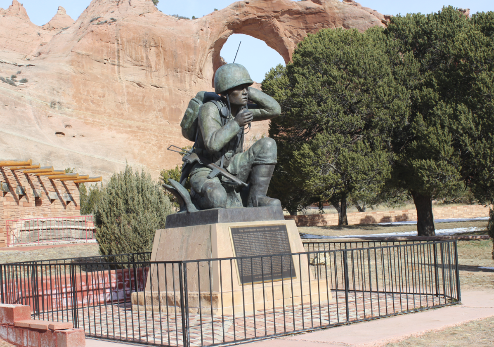 Code Talker Memorial in Navajo Tribal Park and Veterans Memorial in Window Rock, Arizona on the Navajo Nation (Photo/Levi Rickert for Native News Online)