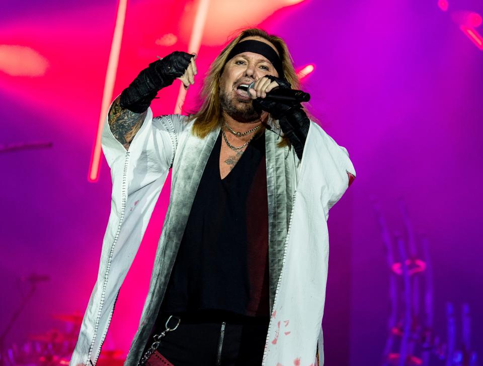 Mötley Crüe co-headlines the "Stadium Tour" at American Family Field on Sunday, July 17, 2022 in Milwaukee, Wis.