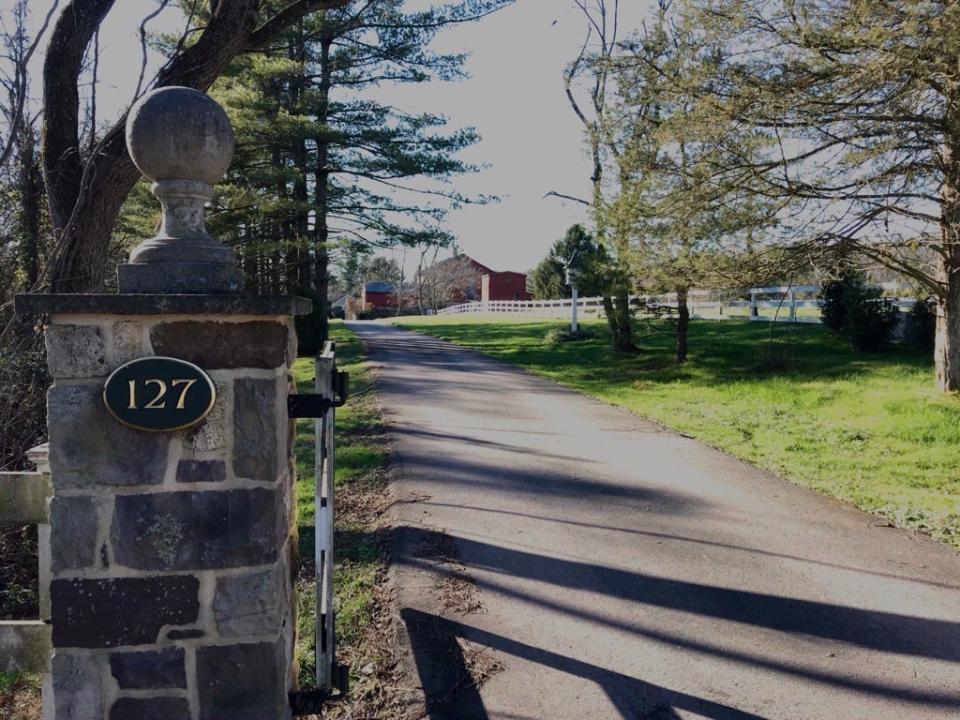 The driveway that leads to the home belonging to former U.S. Sen. Robert Torricelli.