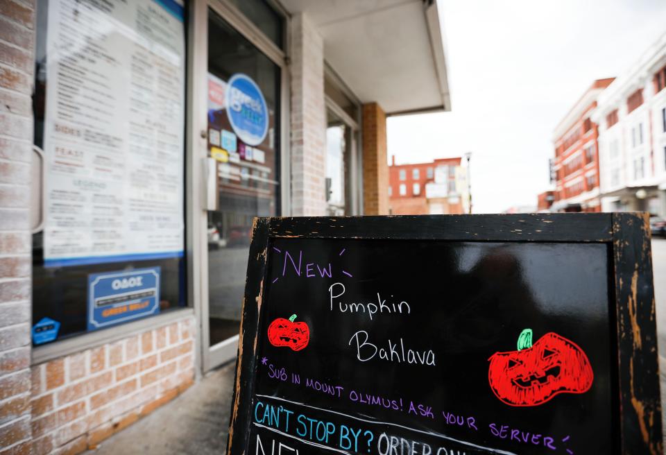 The Greek Belly is serving pumpkin pie baklava this fall.