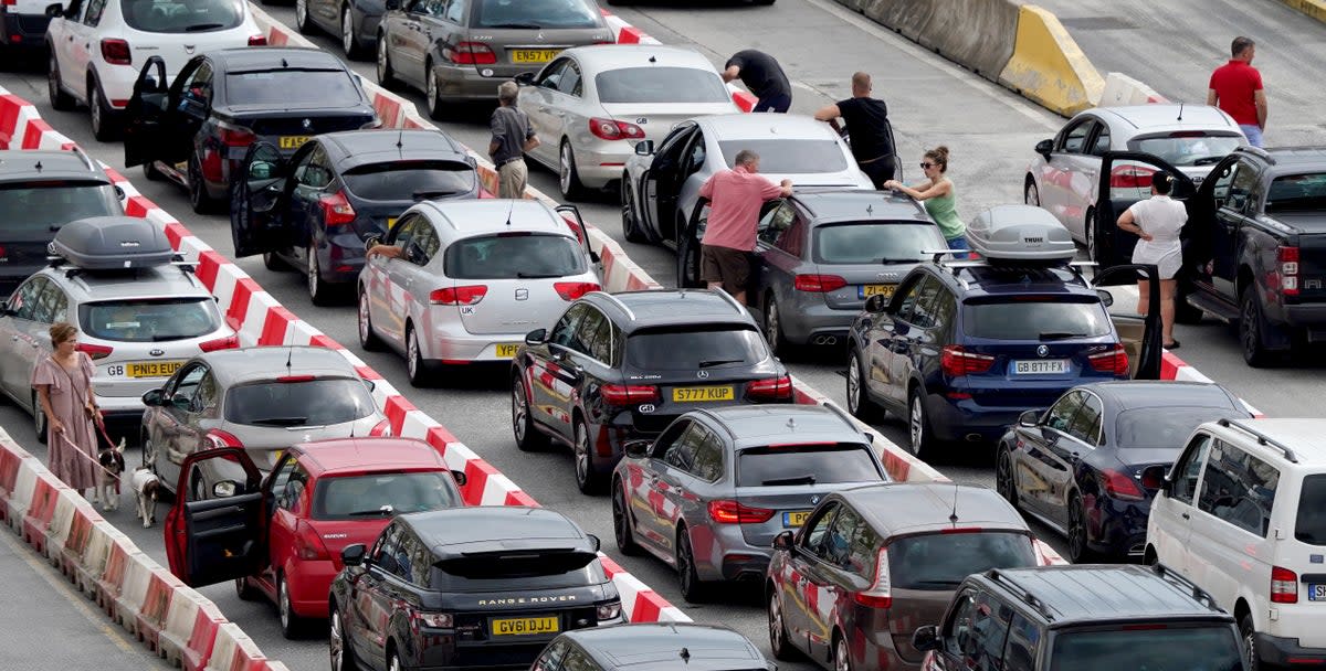 Families embarking on cross-Channel summer getaways face five-hour queues at the Port of Dover (Gareth Fuller/PA) (PA Wire)