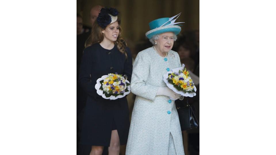 Her Majesty The Queen, Accompanied By His Royal Highness The Duke Of Edinburgh And Her Royal Highness Princess Beatrice Of York Attend The Royal Maundy Service At York Minster.