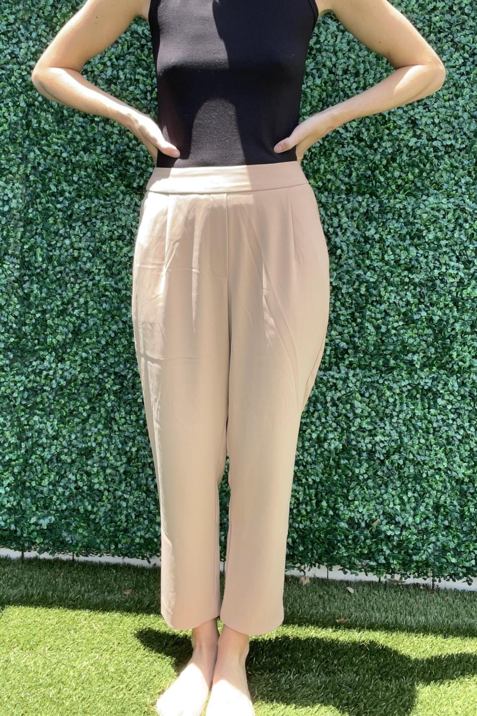 the author wearing the Veronica pants