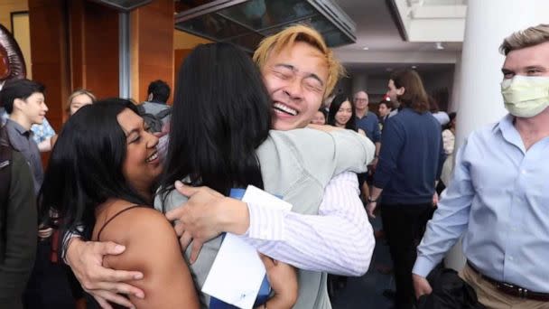 PHOTO: Duke students express joy on Match Day learning where they would spend the next three to seven years for their residency program. (Duke University School of Medicine)