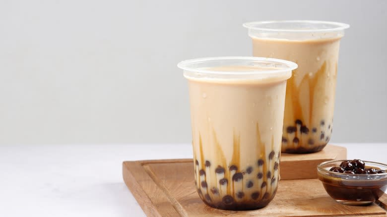 2 cups of bubble tea