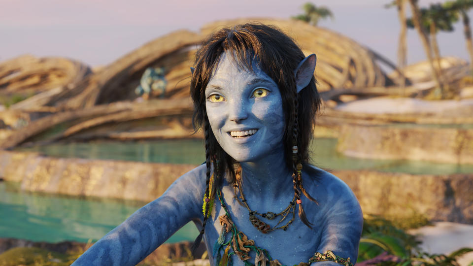 Sigourney Weaver returns to the Avatar franchise to portray the teenage Na'vi character Kiri in The Way of Water. (20th Century Studios)