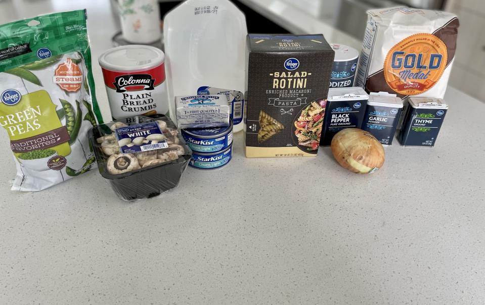 Ingredients for tuna casserole