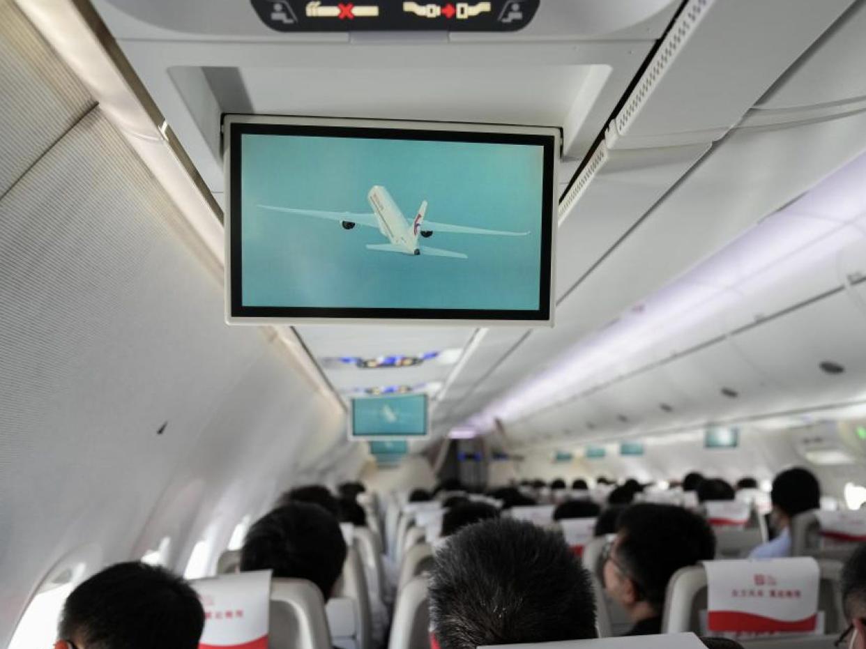 Onboard the inaugural C919 flight.