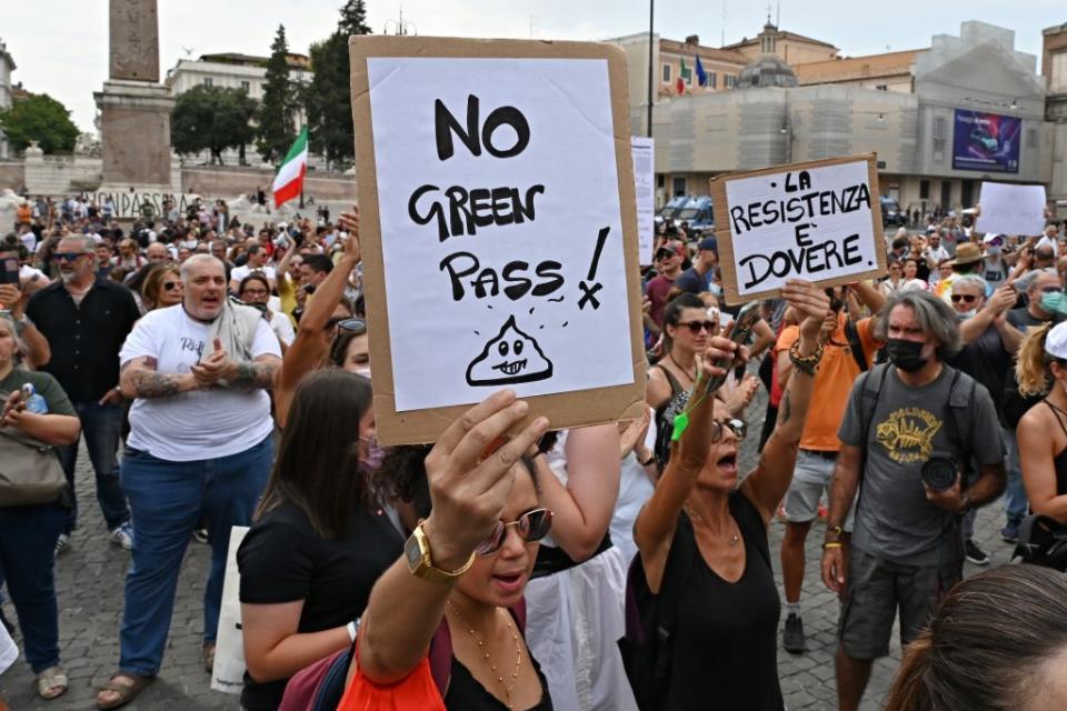 Italia protestas green pass