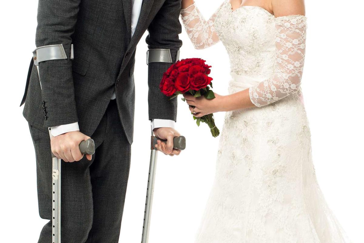 Teenager with cerebral palsy is not allowed to be present in the bride’s wedding photos because his crutches would have ruined the color scheme