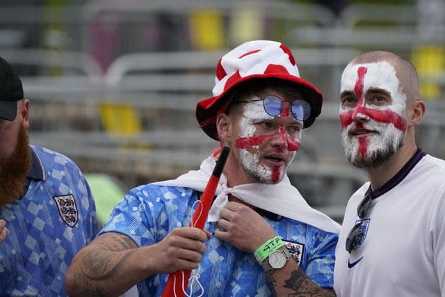 Fans arrive at Wembley for the big match