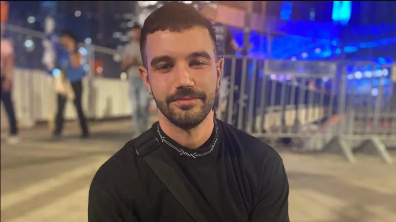 Yotam Beer, whose younger brother was killed on October 7, joined the demonstration.