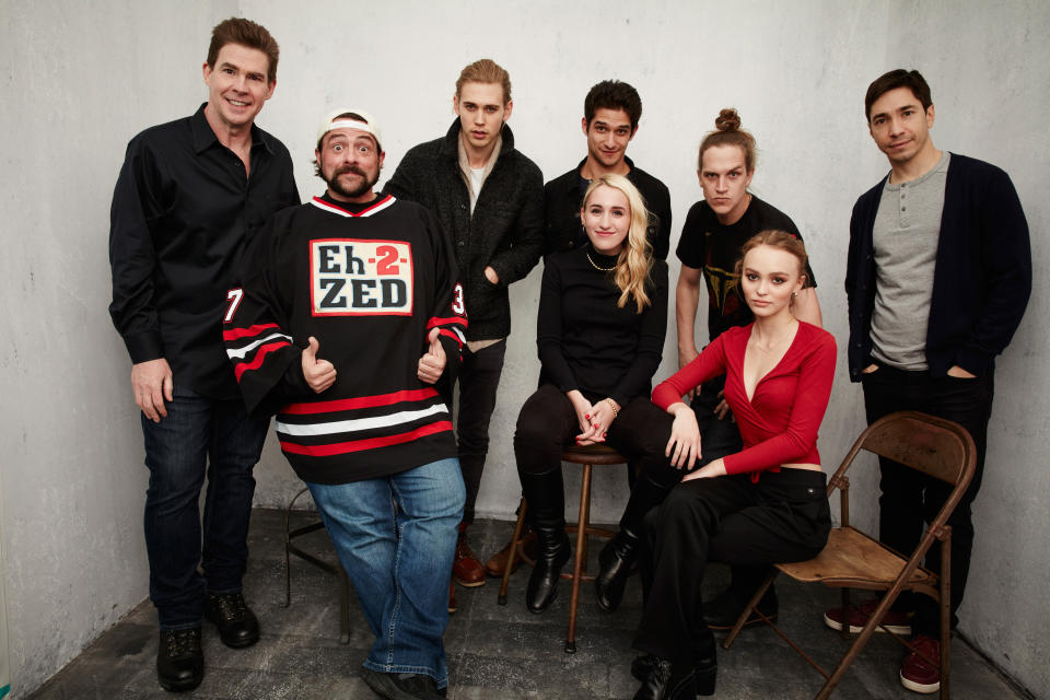 The cast of "Yoga Hosers" pose at the Getty Images Portrait Studio at Sundance in Park City, Utah on Jan. 24, 2016.&nbsp; (Photo: Maarten de Boer via Getty Images)