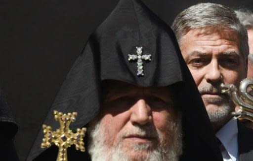 George Clooney leads Yerevan march commemorating Armenian genocide