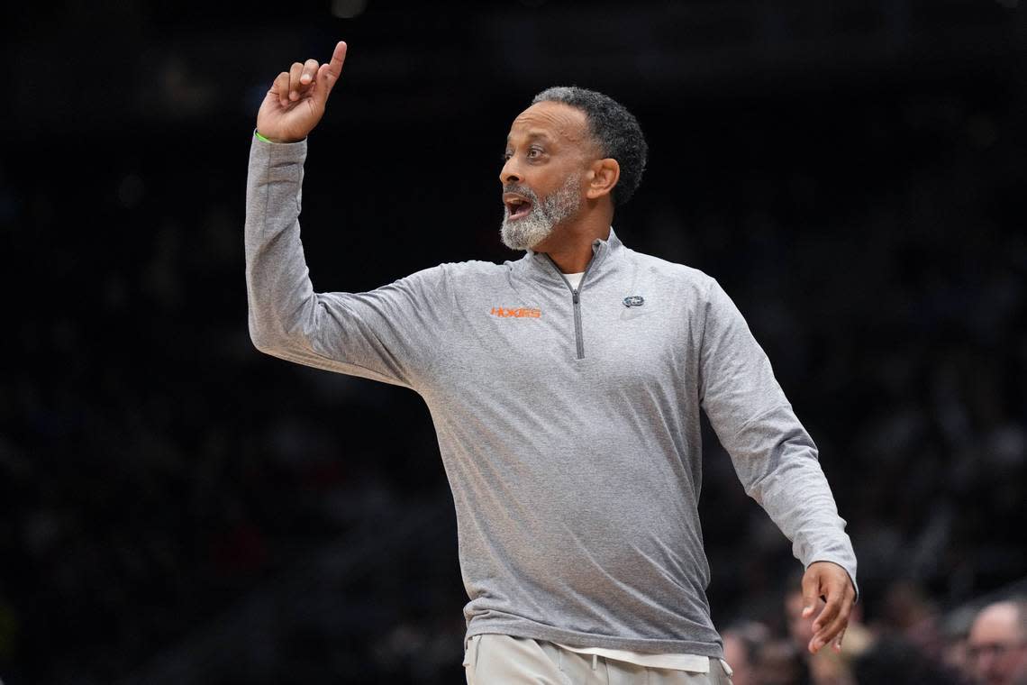 Kenny Brooks, 55, was the longtime head coach at James Madison before taking the helm at Virginia Tech.  Kirby Lee/USA TODAY NETWORK