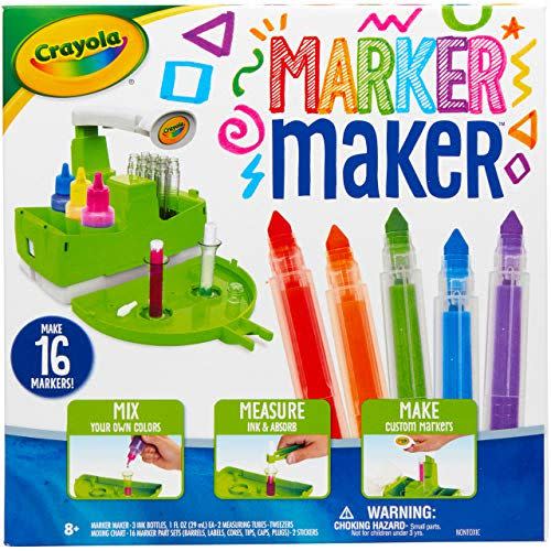 <p><strong>Crayola</strong></p><p>amazon.com</p><p><strong>$26.19</strong></p><p><a href="https://www.amazon.com/dp/B084ZQYN8H?tag=syn-yahoo-20&ascsubtag=%5Bartid%7C10055.g.29417608%5Bsrc%7Cyahoo-us" rel="nofollow noopener" target="_blank" data-ylk="slk:Shop Now;elm:context_link;itc:0;sec:content-canvas" class="link ">Shop Now</a></p><p>If she's into DIY projects, now <strong>she can create her own art materials </strong>to go with it and make her own color blends. This set comes with enough materials to come with 16 markers and even design her own label. <em>Ages 8+</em></p>