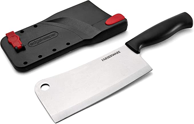 Farberware Steel Cleaver Knife with Edgekeeper Self-Sharpening Sheath, Black, 6-Inch, 5209950. (Photo: Amazon SG)