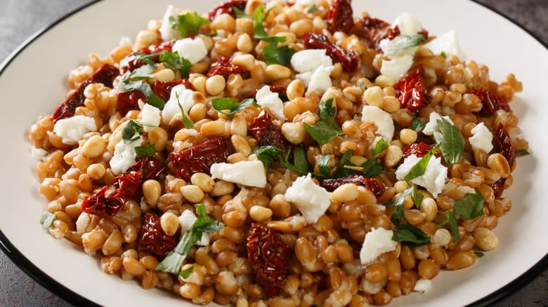 farro salad with cheese
