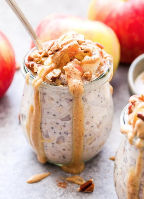 <p>Recipe Runner</p><p>Apple cinnamon overnight oats are the perfect breakfast to transition from summer to fall! Thick and creamy with warm spices and sweet apples. A delicious and healthy way to start your morning! </p><p><strong>Get the recipe: <em><a href="https://reciperunner.com/apple-cinnamon-overnight-oats/" rel="nofollow noopener" target="_blank" data-ylk="slk:Apple Cinnamon Overnight Oats;elm:context_link;itc:0;sec:content-canvas" class="link ">Apple Cinnamon Overnight Oats</a></em></strong></p>