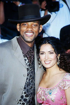 The Fresh Prince apparently doesn't think Salma Hayek ain't nuthin' but trouble at the LA premiere for Wild Wild West Photo by Jeff Vespa