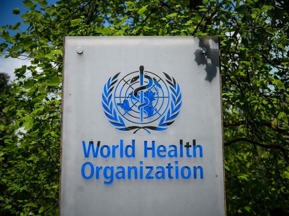 A sign of the World Health Organization (WHO) in Geneva next to their headquarters: (2020 Getty Images)