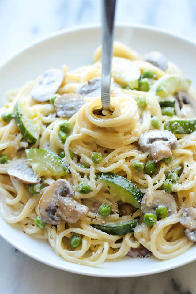 Zucchini Mushroom Spaghetti