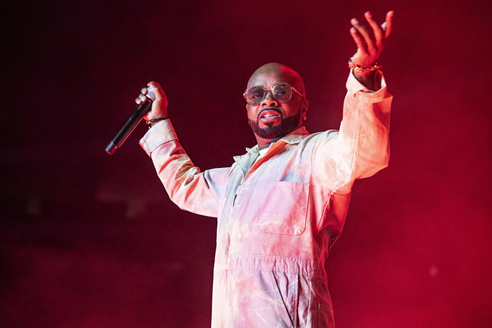 FILE - Jermaine Dupri performs at the 2019 Essence Festival at the Mercedes-Benz Superdome, July 7, 2019, in New Orleans. Hip hop takes center stage at this summer’s Essence Festival of Culture as the event commemorates the 50th anniversary of the genre with performances by Lauryn Hill, Megan Thee Stallion and Dupri. The four-day festival is scheduled June 30-July 3, 2023, in New Orleans. (Photo by Amy Harris/Invision/AP, File