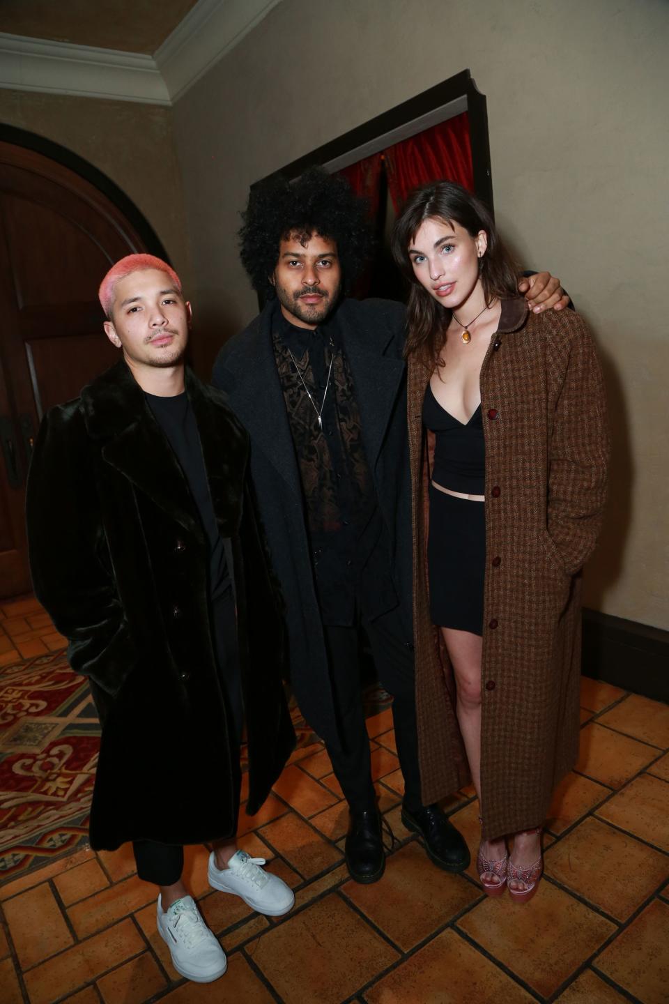 Nick Dungo, George Lewis Jr., and Rainey Qualley