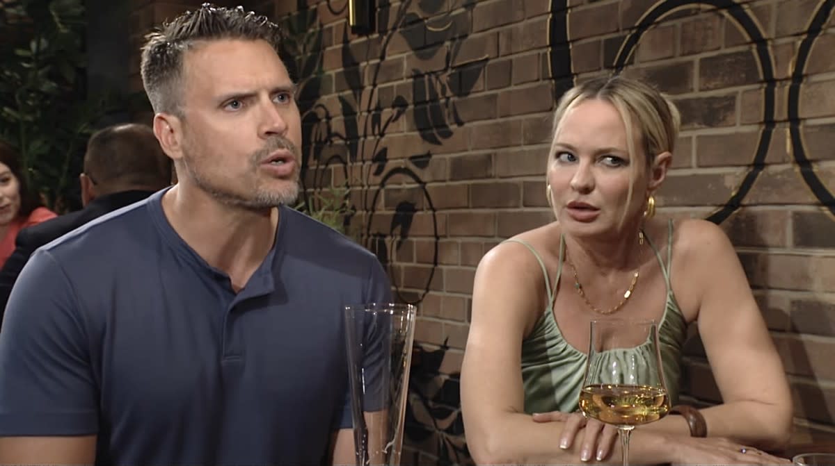  Joshua Morrow and Sharon Case as Nick and Sharon confused in The Young and the Restless. 