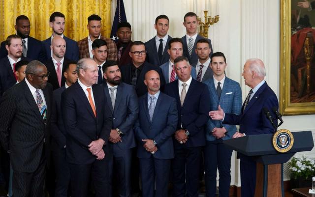 Biden hosts Astros, says he can relate to Dusty Baker, oldest