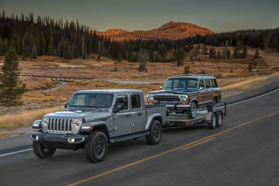 <p>If you're one of those unique souls who frequently finds themselves noodling along the Rubicon Trail in your Jeep Wrangler Unlimited while towing an off-road trailer-yes, these exist-boy howdy, has Jeep got just the thing for you. Enter <a href="https://www.caranddriver.com/jeep/gladiator" rel="nofollow noopener" target="_blank" data-ylk="slk:the 2020 Jeep Gladiator;elm:context_link;itc:0;sec:content-canvas" class="link ">the 2020 Jeep Gladiator</a> (perhaps you've heard of this?), and it is the first Jeep pickup truck in more than 25 years.</p>