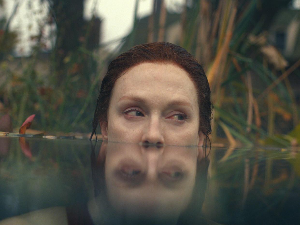 <p>Submerged: Julianne Moore as Lisey in Apple TV+’s new Stephen King adaptation ‘Lisey’s Story’</p> (Apple TV+)