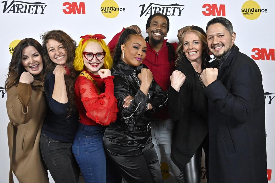 Christine Arena, Sophia Stieglitz, Paige Knowles, Vivica A. Fox, Cedric Smith, Andrea Martin and Julio Palacio attend the VIP media screening of “Skilled," the new documentary film from 3M, at an officially sanctioned event of the 2023 Sundance Film Festival