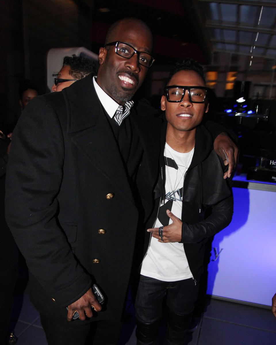 (L-R) President of Urban Music at Jive Label Group and CEO of Bystorm Entertainment, Mark Pitts and recording artist Miguel  attend the Miguel Hennessy Black Party at Bar Basque on March 29, 2011 in New York City. (Photo by Johnny Nunez/WireImage)